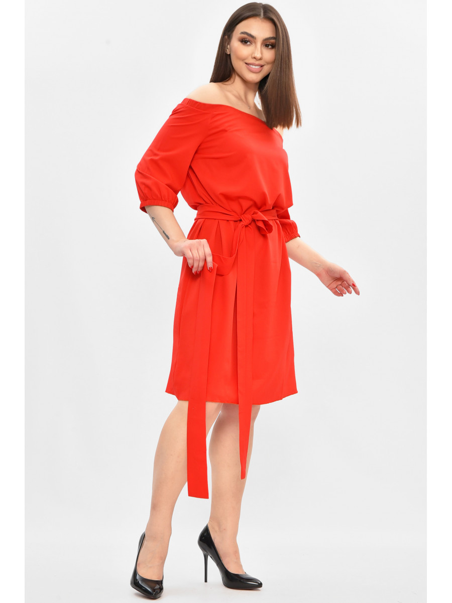 Платье женское однотонное красного цвета 8310 208836C