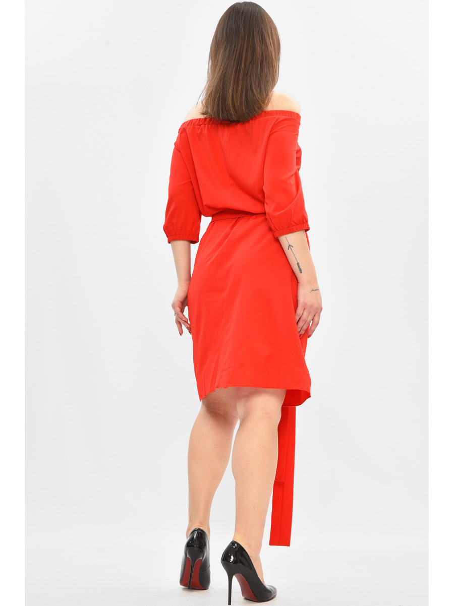 Платье женское однотонное красного цвета 8310 208836C