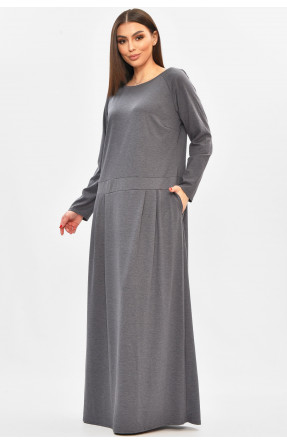 Платье женское полубатальное тёмно-серого цвета 8080 208839C Платье женское полубатальное тёмно-серого цвета 8080 208839C