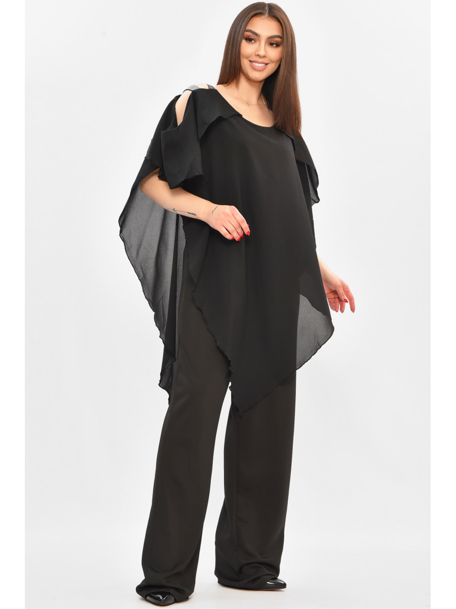 Комбинезон женский полубатальный черного цвета 8306 208840C