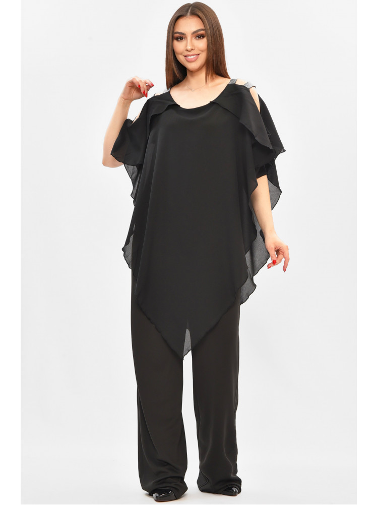 Комбинезон женский полубатальный черного цвета 8306 208840C