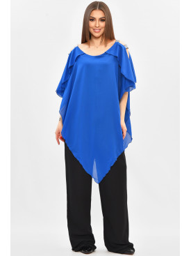 Комбинезон женский полубатальный синего цвета 8306 208842C