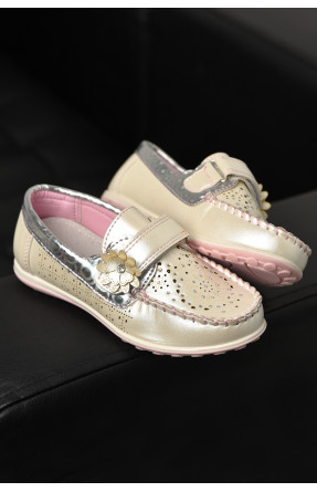 Мокасины детские для девочки белого цвета 18306-1 208843C Мокасины детские для девочки белого цвета 18306-1 208843C