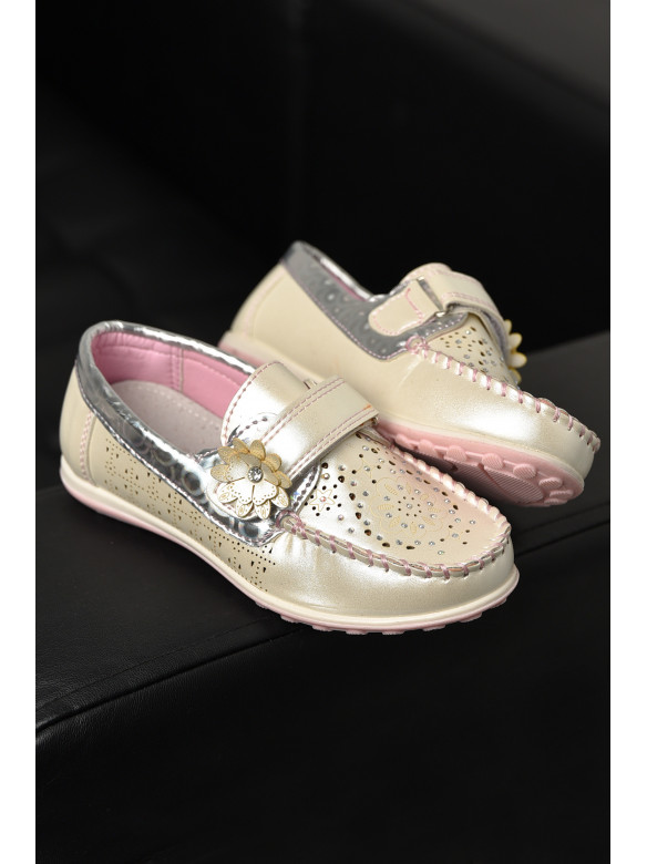 Мокасины детские для девочки белого цвета 18306-1 208843C