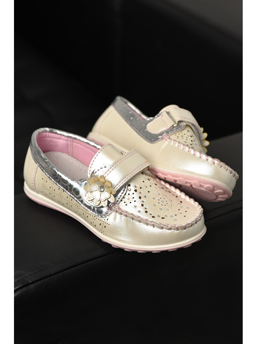 Мокасины детские для девочки белого цвета 18306-1 208843C