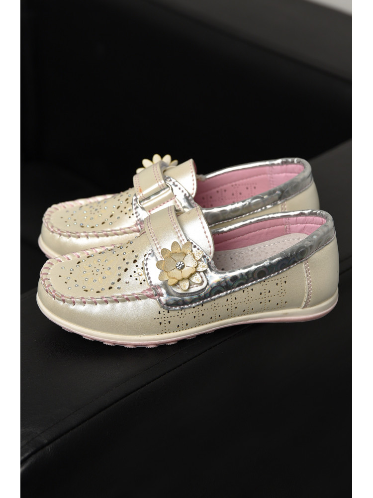 Мокасины детские для девочки белого цвета 18306-1 208843C