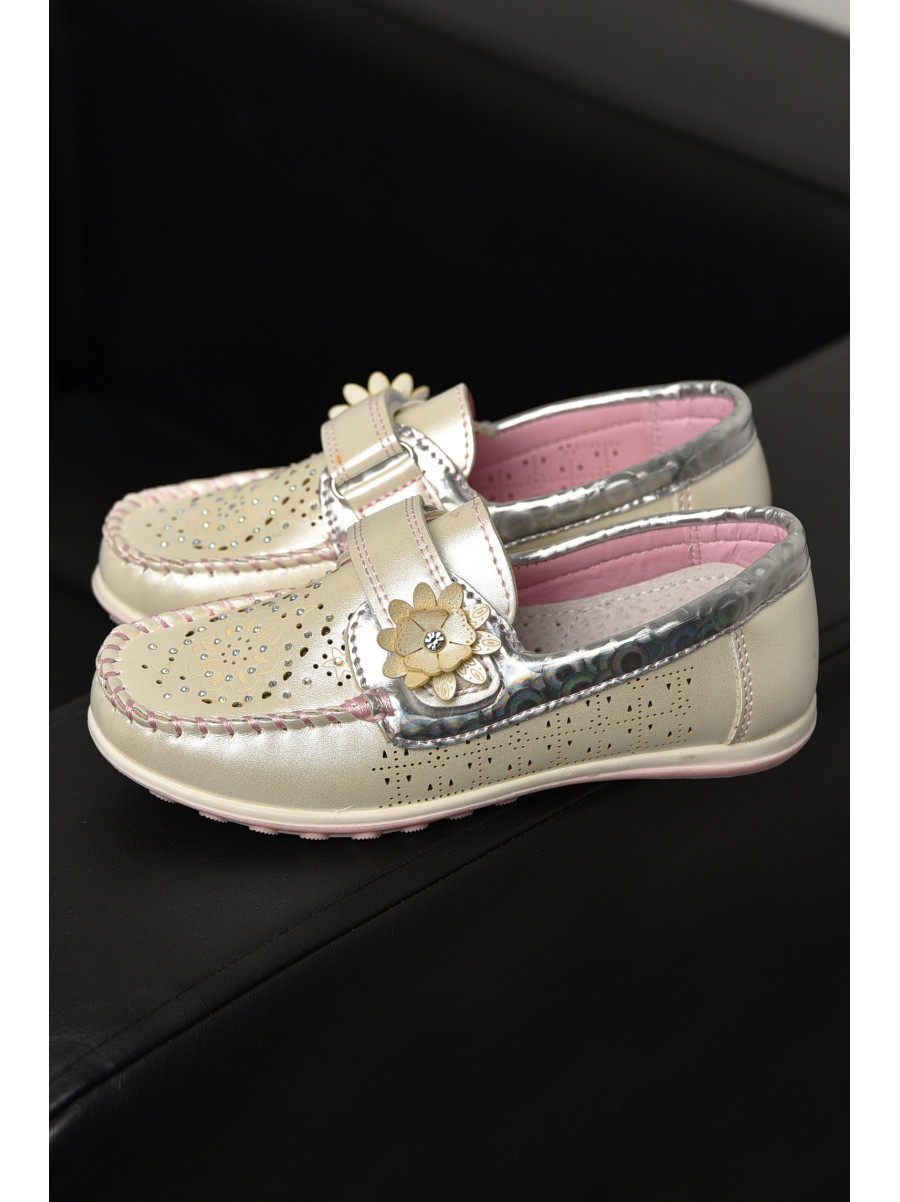 Мокасины детские для девочки белого цвета 18306-1 208843C