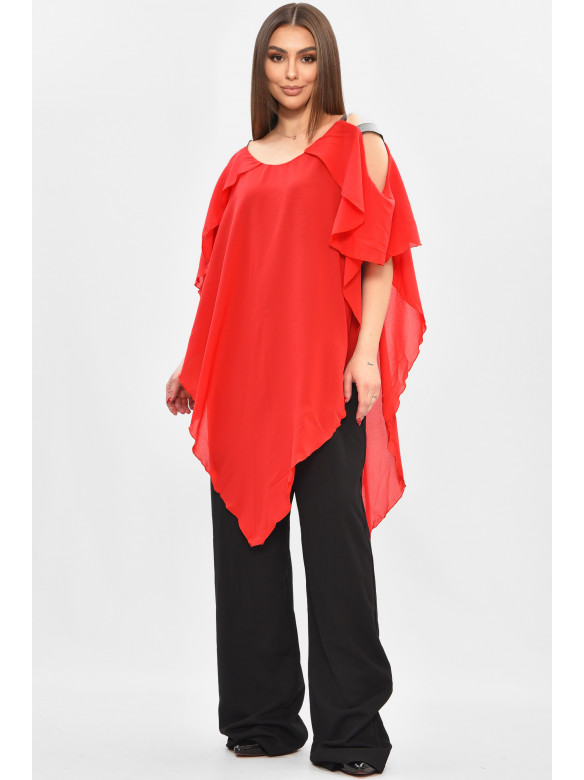 Комбинезон женский полубатальный красного цвета 8306 208844C