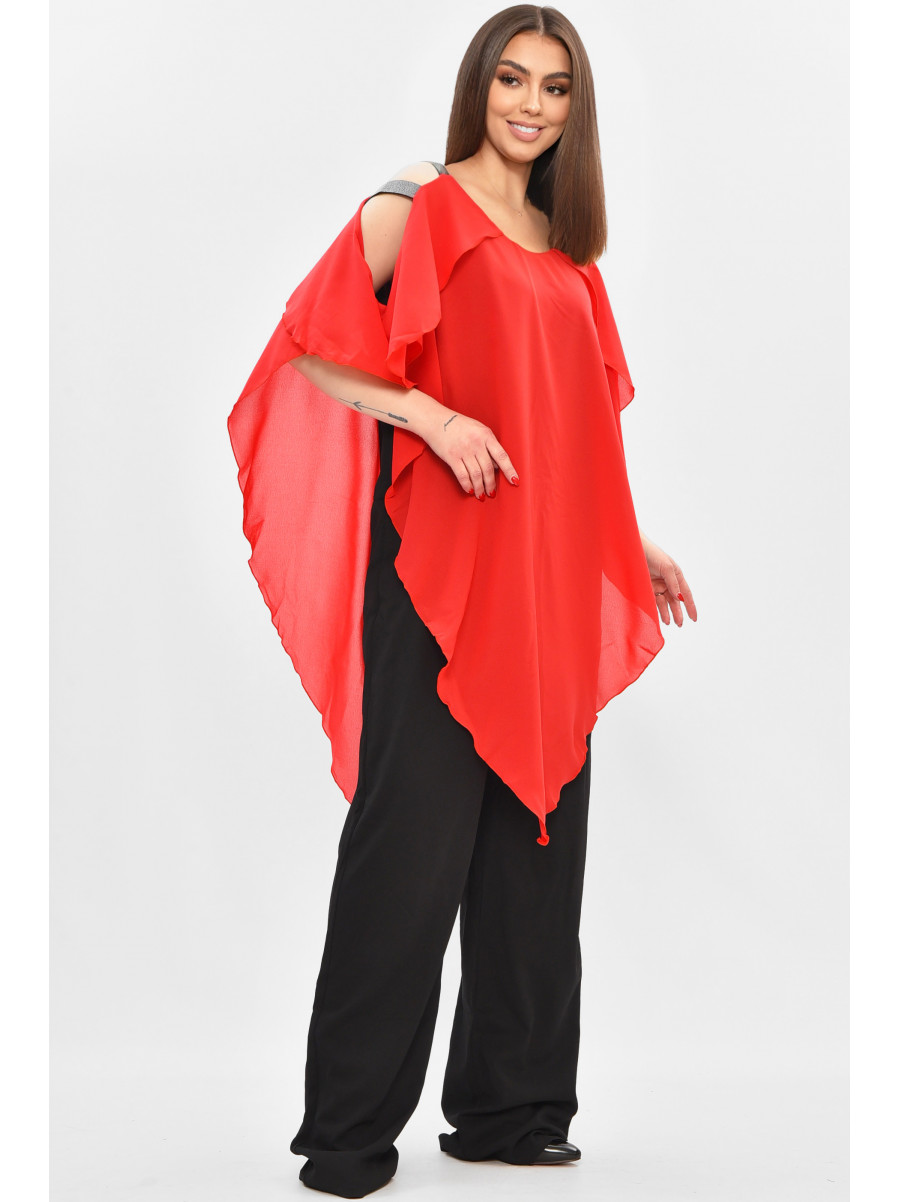 Комбинезон женский полубатальный красного цвета 8306 208844C