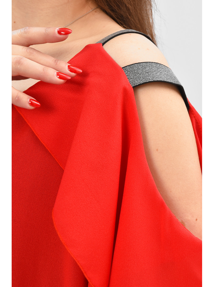 Комбинезон женский полубатальный красного цвета 8306 208844C