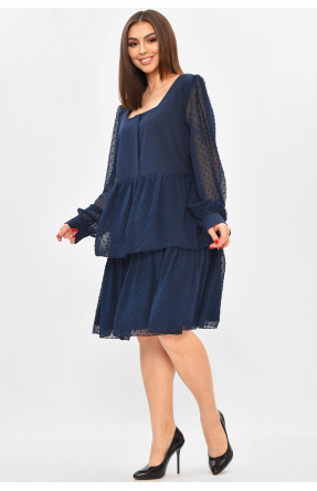 Платье женское полубатальное синего цвета 8357 208848C Платье женское полубатальное синего цвета 8357 208848C