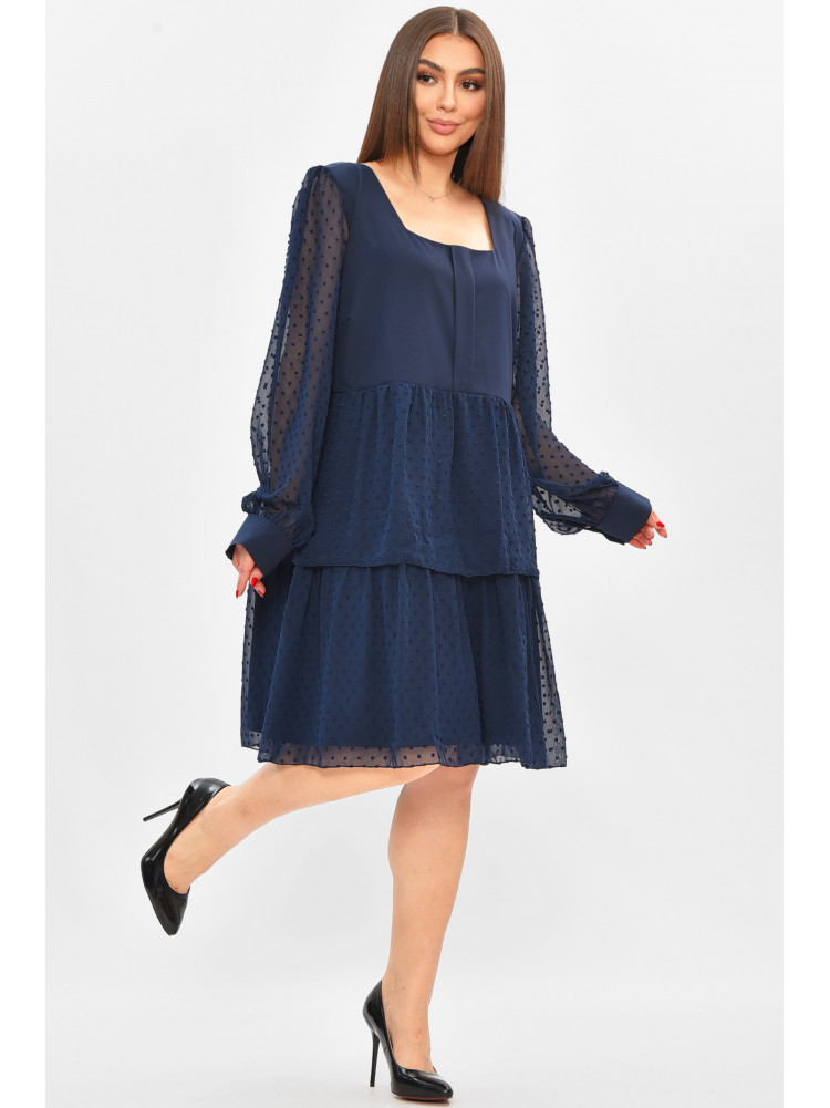 Платье женское полубатальное синего цвета 8357 208848C