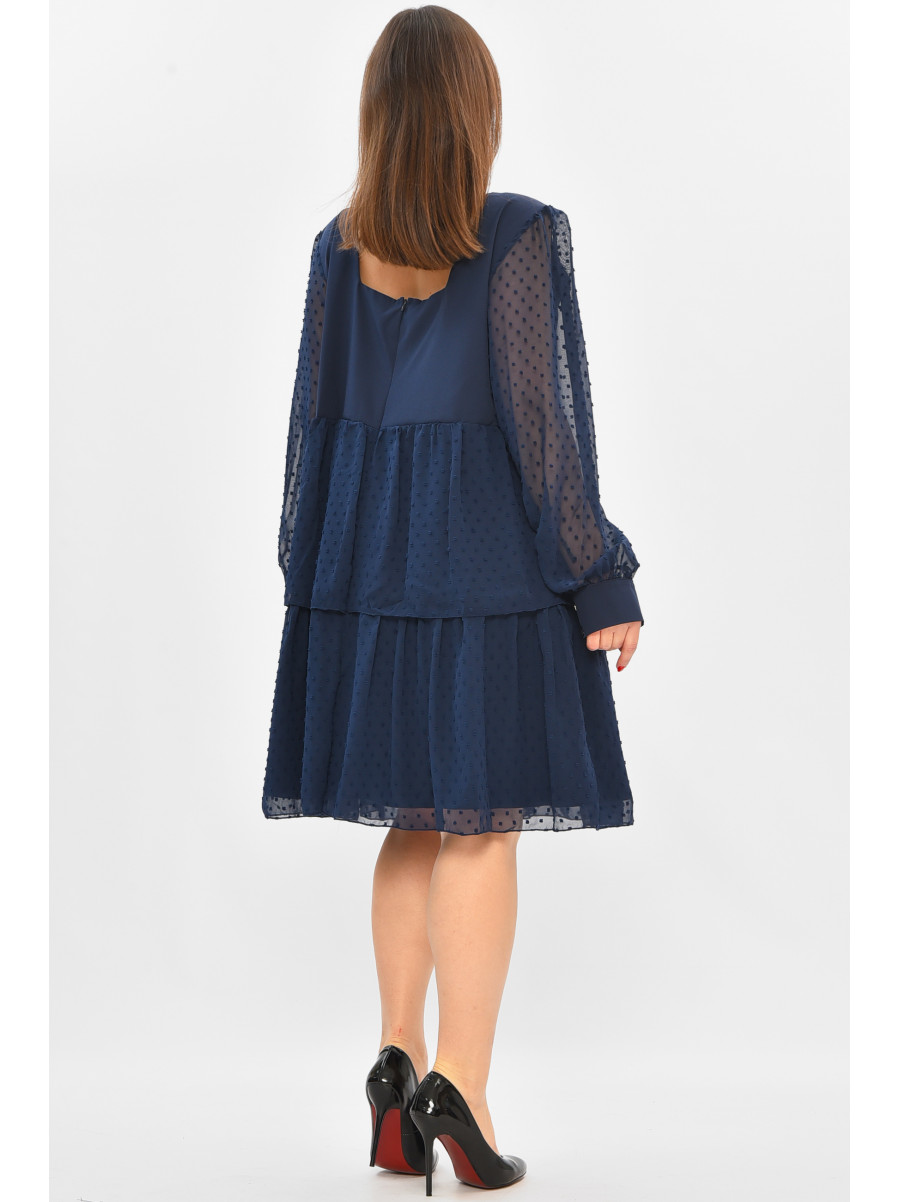 Платье женское полубатальное синего цвета 8357 208848C