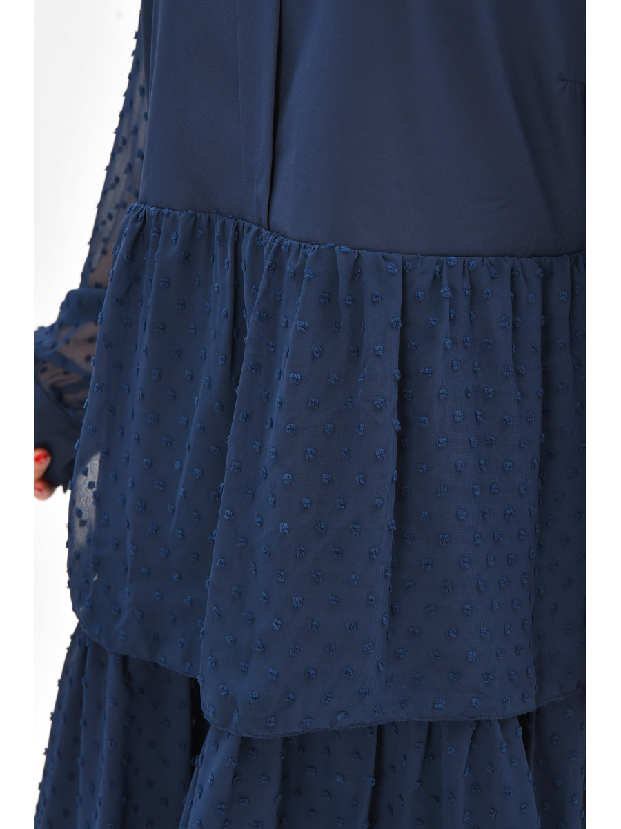 Платье женское полубатальное синего цвета 8357 208848C