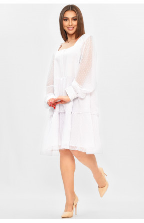 Платье женское полубатальное белого цвета 8357 208849C Платье женское полубатальное белого цвета 8357 208849C