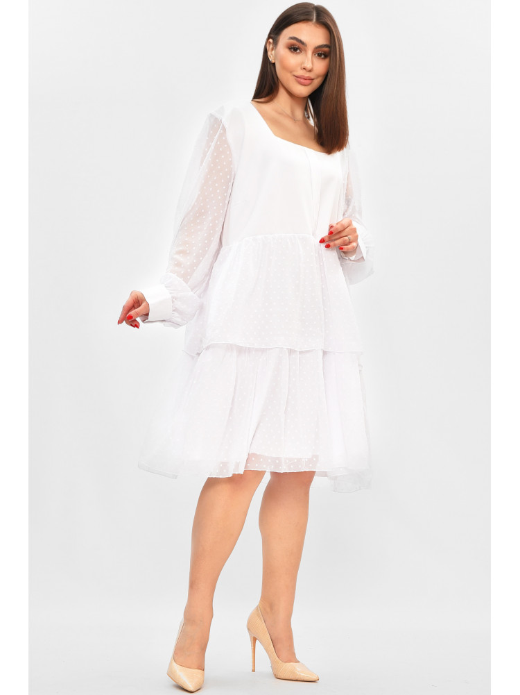 Платье женское полубатальное белого цвета 8357 208849C
