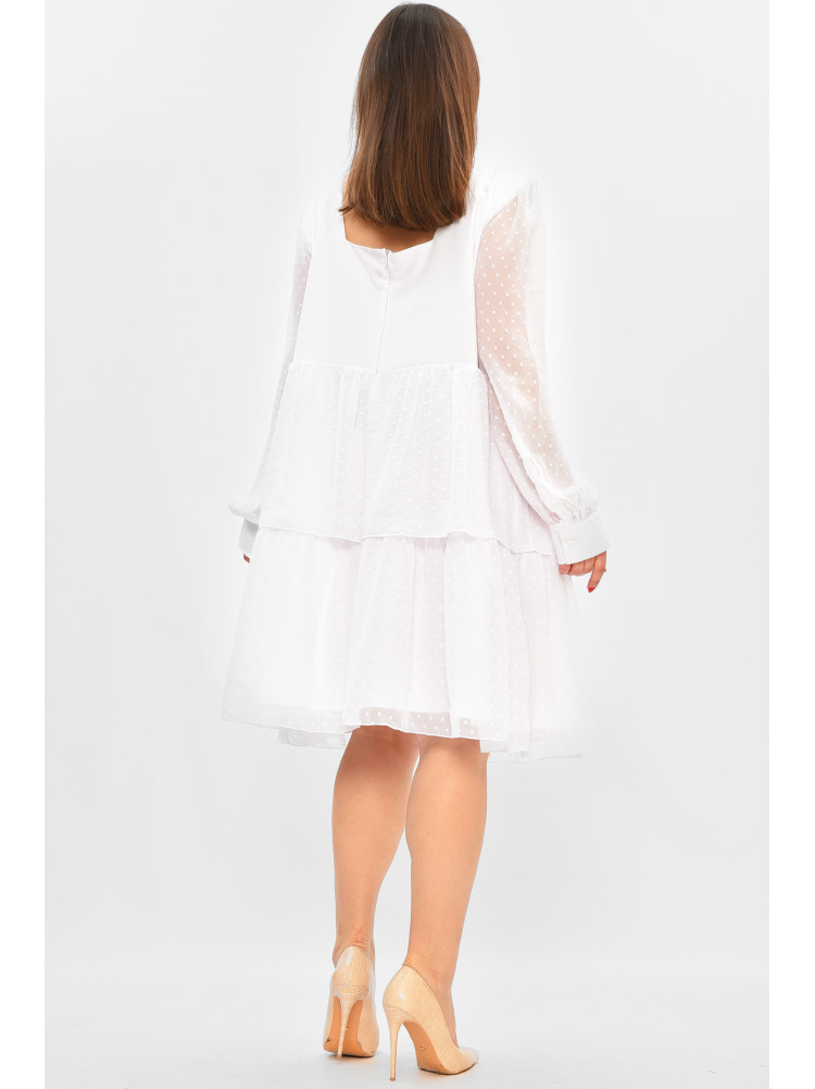 Платье женское полубатальное белого цвета 8357 208849C