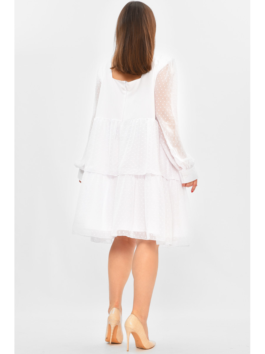 Платье женское полубатальное белого цвета 8357 208849C