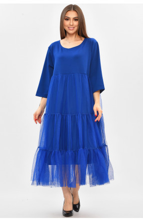 Платье женское батальное синего цвета 8425 208851C Платье женское батальное синего цвета 8425 208851C