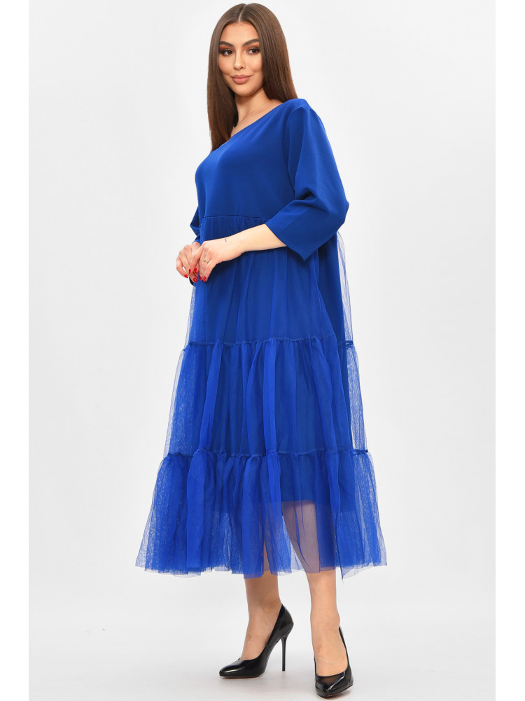 Платье женское батальное синего цвета 8425 208851C