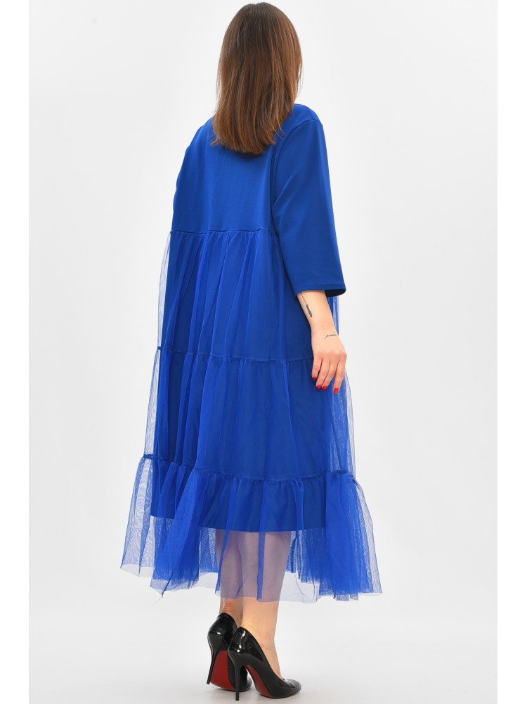 Платье женское батальное синего цвета 8425 208851C