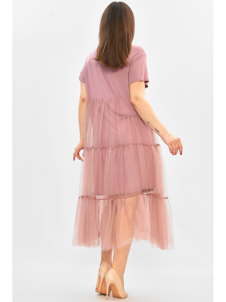 Платье женское полубатальное светло-розового цвета 8425 208852C