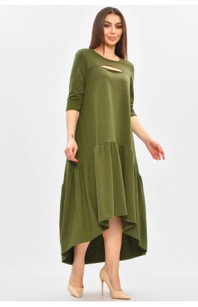 Платье женское полубатальное оливкового цвета 8336 208853C Платье женское полубатальное оливкового цвета 8336 208853C