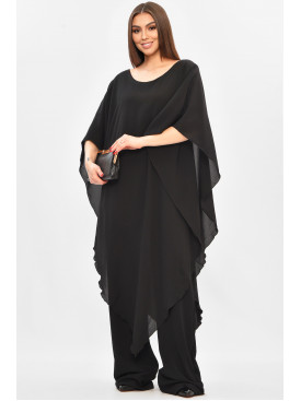 Комбинезон женский полубатальный черного цвета 8287 208854C