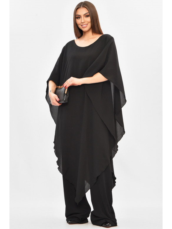 Комбинезон женский полубатальный черного цвета 8287 208854C