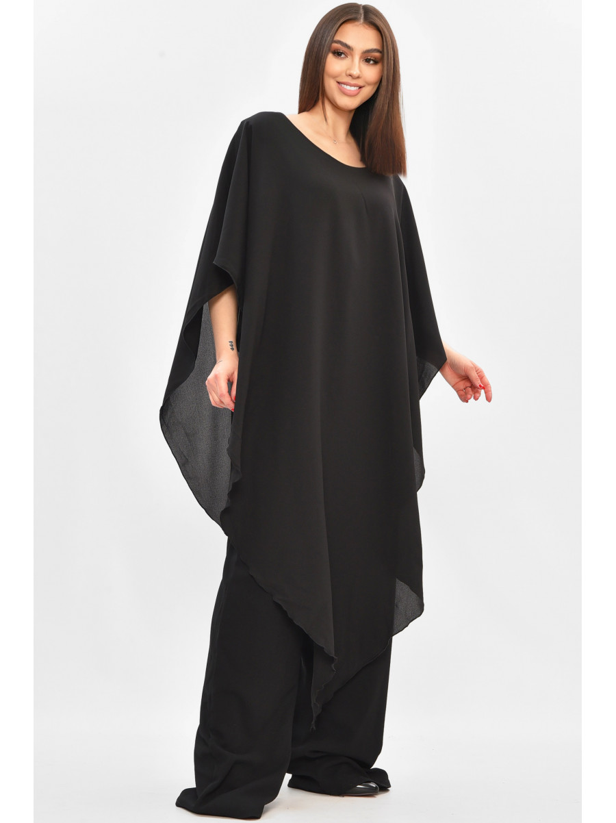 Комбинезон женский полубатальный черного цвета 8287 208854C