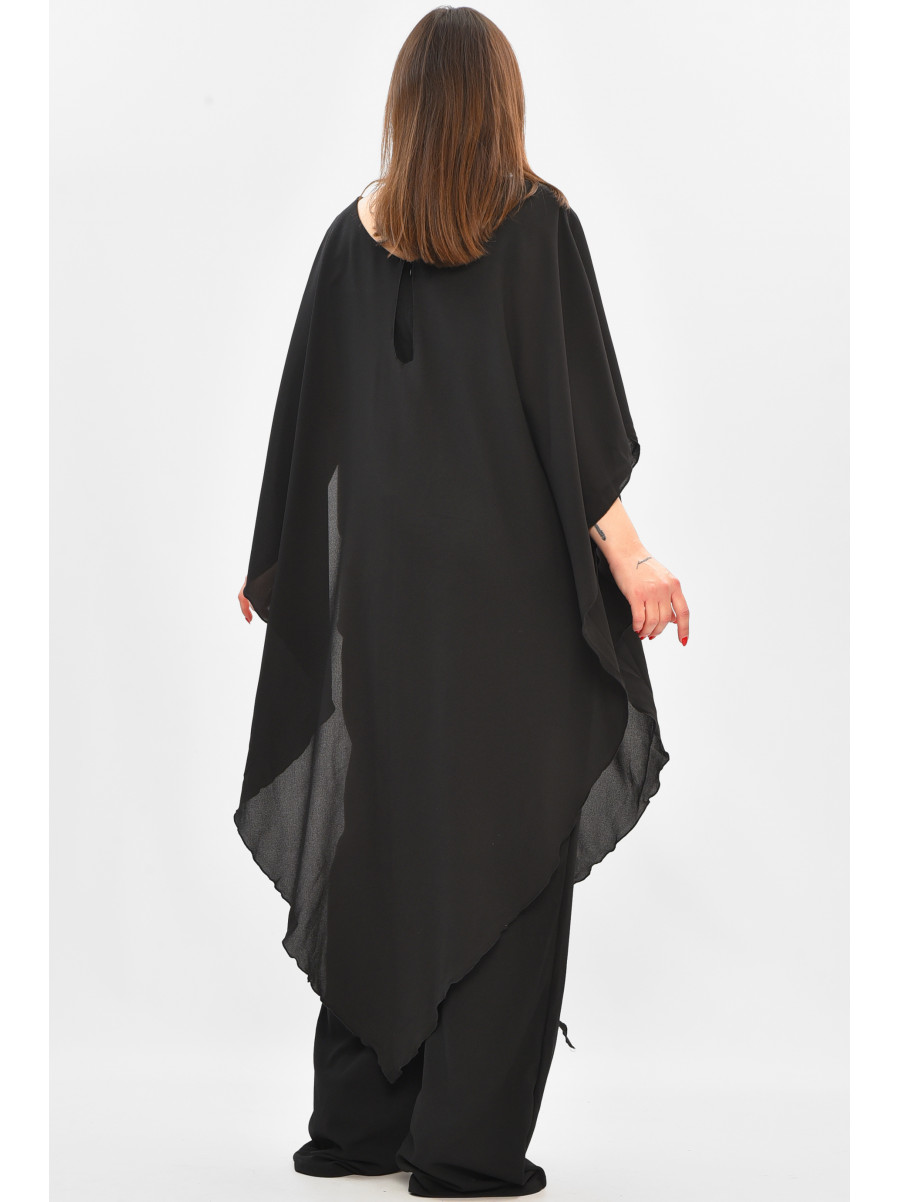 Комбинезон женский полубатальный черного цвета 8287 208854C