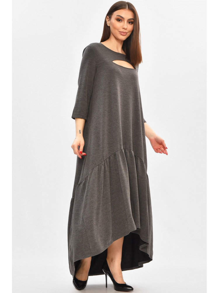 Платье женское полубатальное тёмно-серого цвета 8336 208855C