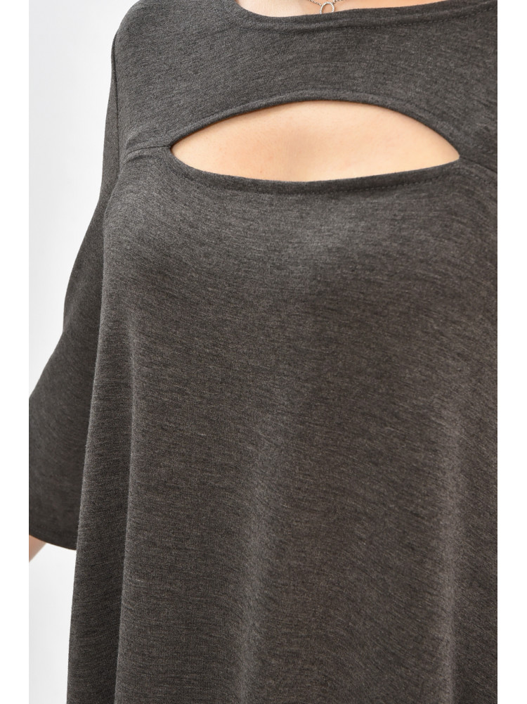 Платье женское полубатальное тёмно-серого цвета 8336 208855C