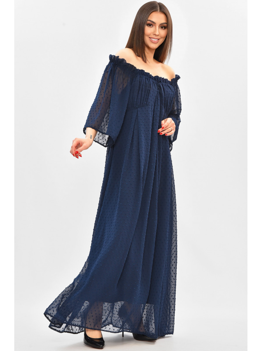 Платье женское полубатальное тёмно-синего цвета 208857C