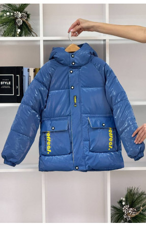 Куртка детская демисезонная темно-голубого цвета 2022-18 208862C Куртка детская демисезонная темно-голубого цвета 2022-18 208862C