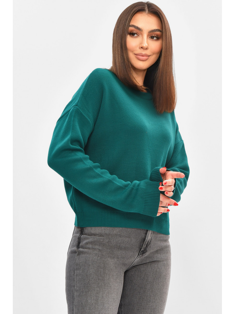 Кофта женская однотонная тёмно-зеленого цвета 214236 208863C