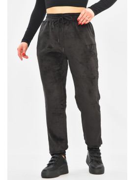 Спортивні штани жіночі на штучному хутрі чорного кольору В505 208865C Спортивні штани жіночі на штучному хутрі чорного кольору В505 208865C