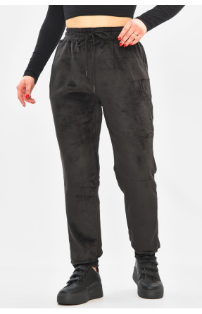 Спортивные штаны женские на искусственном меху черного цвета В505 208865C Спортивные штаны женские на искусственном меху черного цвета В505 208865C