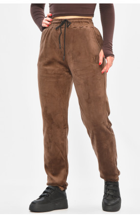 Спортивные штаны женские на искусственном меху коричневого цвета В505 208866C Спортивные штаны женские на искусственном меху коричневого цвета В505 208866C