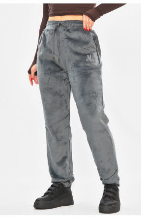 Спортивные штаны женские на искусственном меху серого цвета В505 208867C Спортивные штаны женские на искусственном меху серого цвета В505 208867C