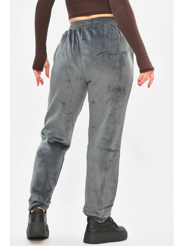 Спортивные штаны женские на искусственном меху серого цвета В505 208867C