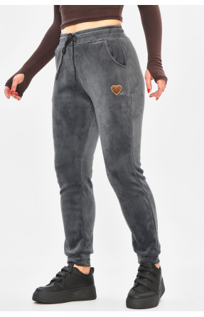 Спортивные штаны женские на искусственном меху серого цвета 208869C Спортивные штаны женские на искусственном меху серого цвета 208869C