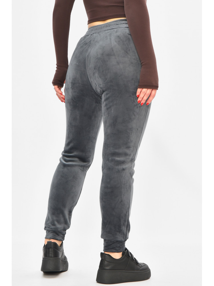 Спортивные штаны женские на искусственном меху серого цвета 208869C