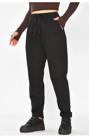 Штаны женские однотонные черного цвета 580-2 208870C Штаны женские однотонные черного цвета 580-2 208870C