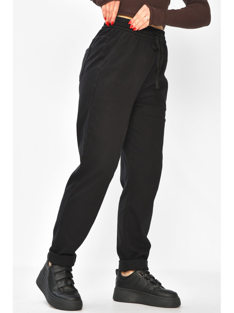 Штаны женские однотонные черного цвета 580-2 208870C