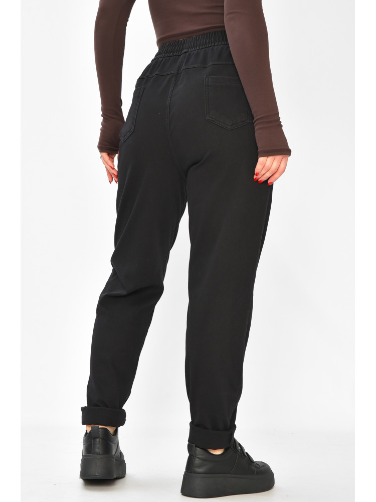 Штаны женские однотонные черного цвета 580-2 208870C