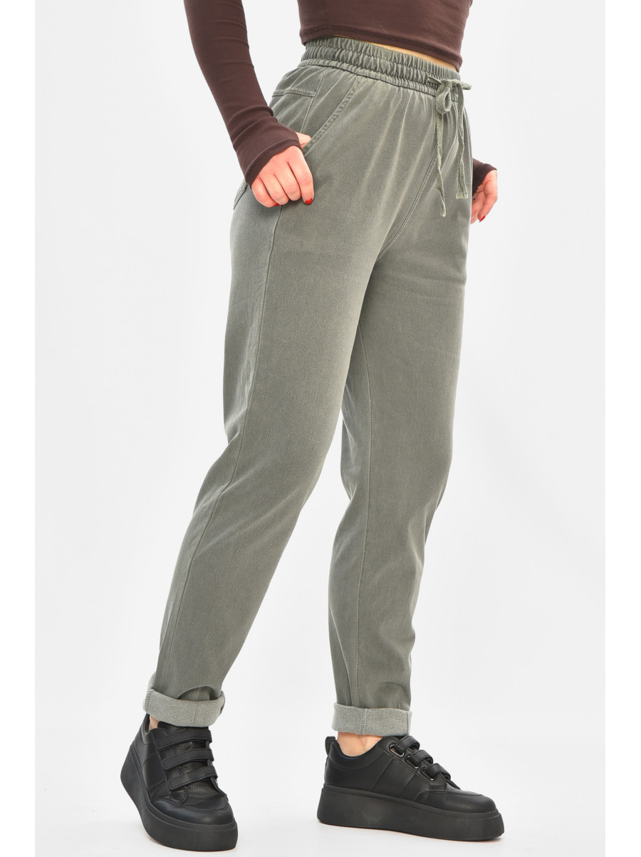 Штаны женские однотонные серого цвета 580-2 208871C