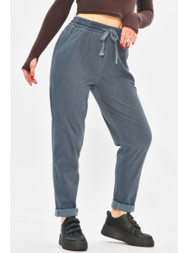 Штаны женские однотонные тёмно-синего цвета 580-2 208872C