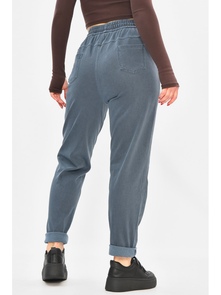 Штаны женские однотонные тёмно-синего цвета 580-2 208872C