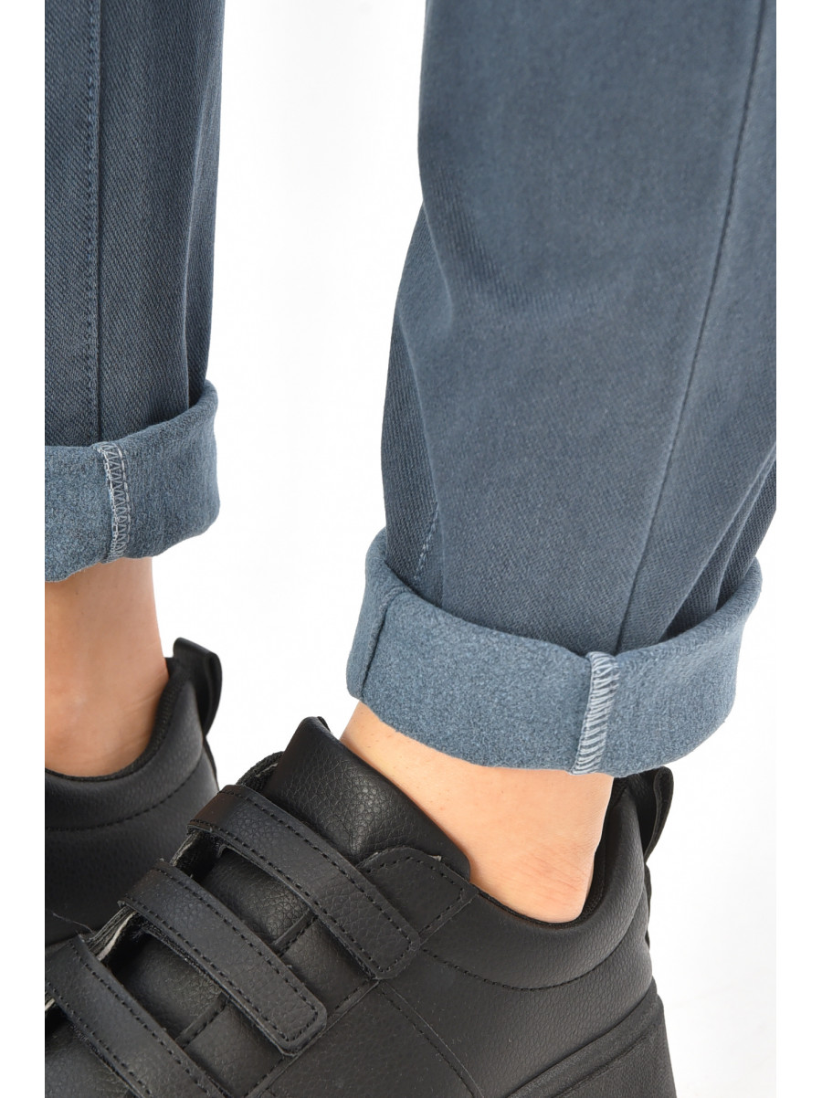 Штаны женские однотонные тёмно-синего цвета 580-2 208872C